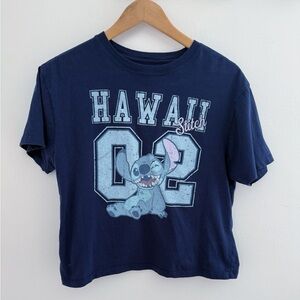 Disney Lilo and Stitch Navy Blue Stitch Hawaii T-Shirt size M